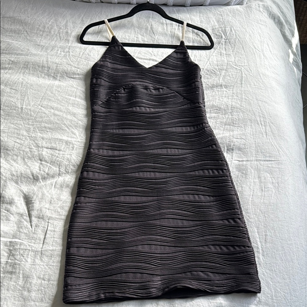 Opening Ceremony Black Ribbed Cocktail Sheath